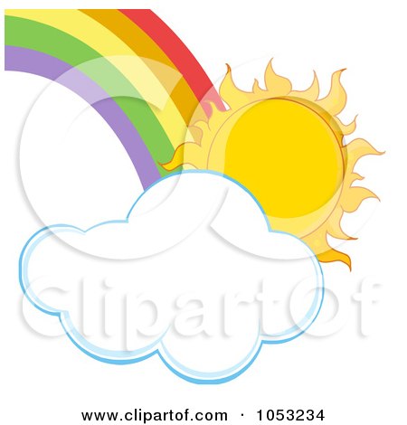 Royalty-Free Vector Clip Art Illustration of a Sun With A Cloud And Rainbow by Hit Toon