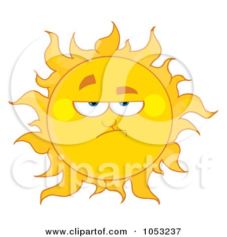Royalty-Free Vector Clip Art Illustration of a Grumpy Sun by Hit Toon