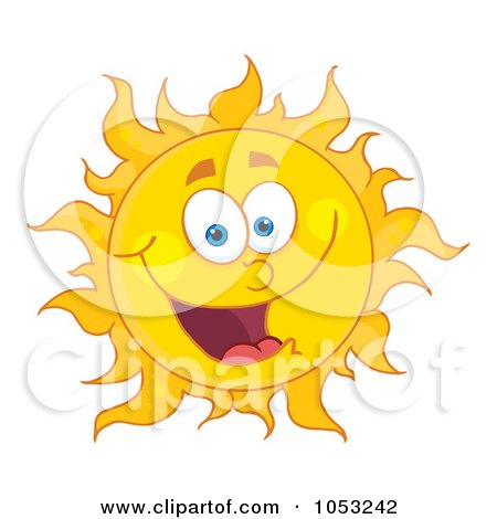 Royalty-Free Vector Clip Art Illustration of a Happy Sun by Hit Toon