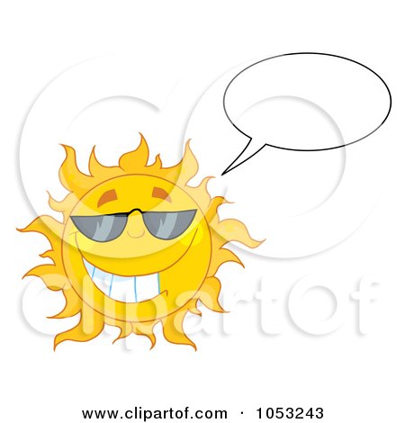Royalty-Free Vector Clip Art Illustration of a Cool Sun Wearing Shades And Talking by Hit Toon