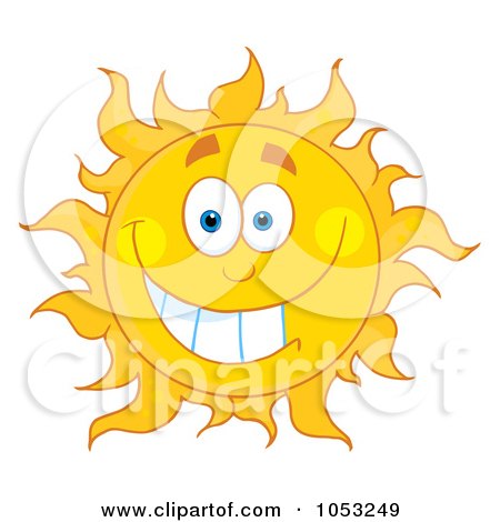 Royalty-Free Vector Clip Art Illustration of a Grinning Sun by Hit Toon