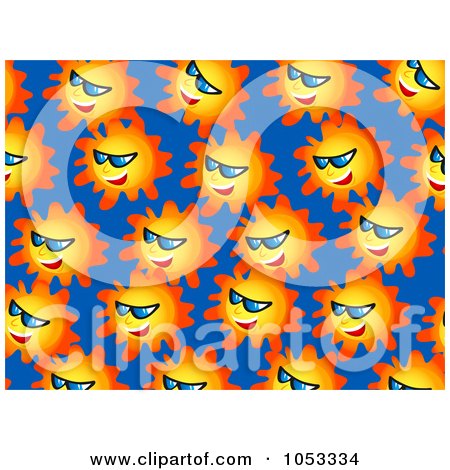 Royalty-Free Clip Art Illustration of a Background Pattern Of Suns by Prawny