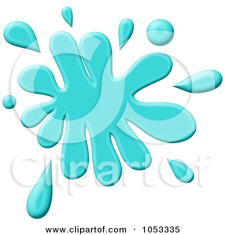 Royalty-Free Clip Art Illustration of a Turquoise Paint Splatter by Prawny