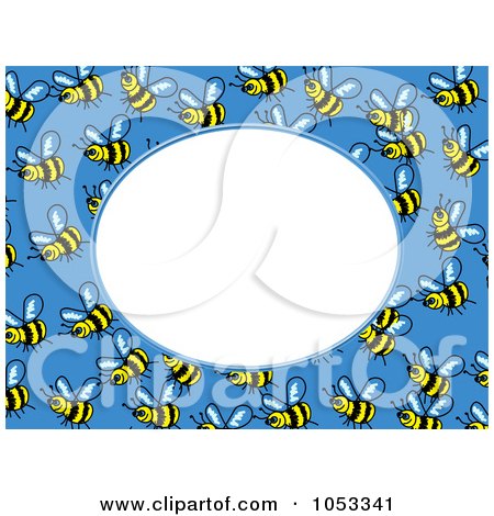 Royalty-Free Clip Art Illustration of a Bee Frame With White Space - 4 by Prawny