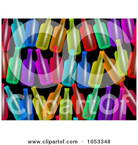 Royalty-Free Clip Art Illustration of a Background Pattern Of Colorful Bottles by Prawny