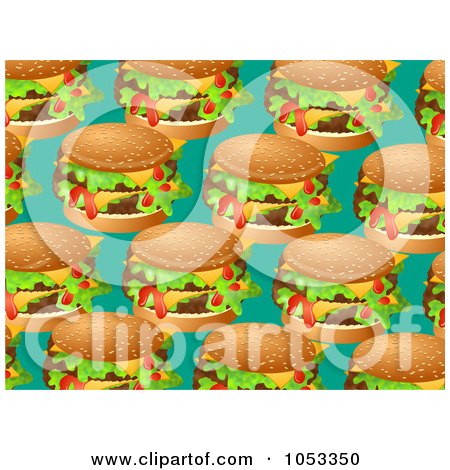 Royalty-Free Clip Art Illustration of a Background Pattern Of Cheeseburgers by Prawny