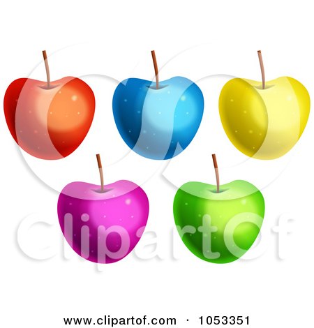 Royalty-Free Clip Art Illustration of a Digital Collage Of Colorful Apples by Prawny