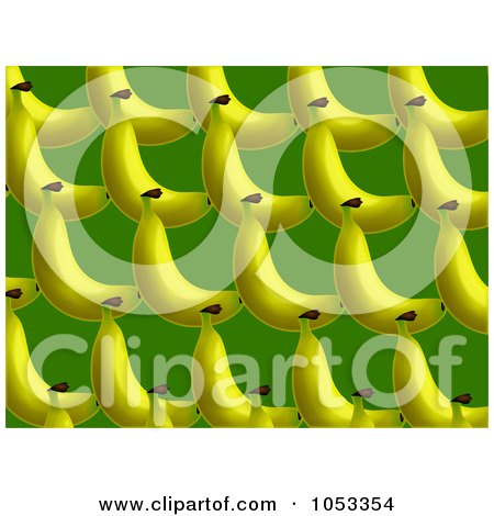 Royalty-Free Clip Art Illustration of a Background Pattern Of Bananas - 2 by Prawny