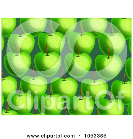Royalty-Free Clip Art Illustration of a Background Pattern Of Green Apples by Prawny