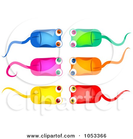 Royalty-Free Clip Art Illustration of a Digital Collage Of Colorful Computer Mice by Prawny