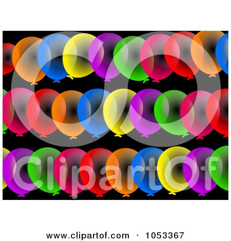 Royalty-Free Clip Art Illustration of a Background Pattern Of Colorful Party Balloons by Prawny