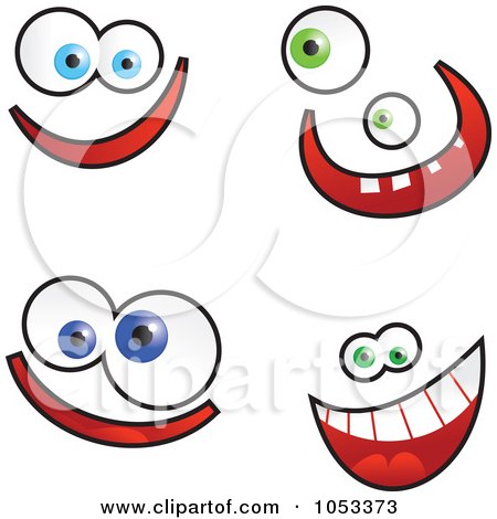 Royalty-Free Vector Clip Art Illustration of a Digital Collage Of Funny Cartoon Faces - 2 by Prawny
