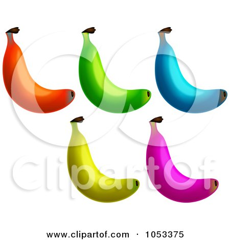 Royalty-Free Clip Art Illustration of a Digital Collage Of Colorful Bananas by Prawny