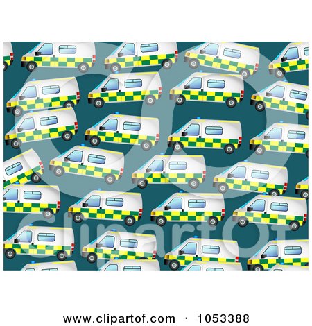 Royalty-Free Clip Art Illustration of a Background Pattern Of Ambulances by Prawny