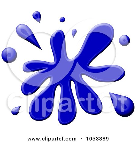 Royalty-Free Clip Art Illustration of a Blue Paint Splatter by Prawny