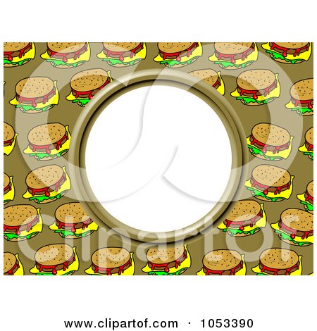 Royalty-Free Clip Art Illustration of a Cheeseburger Frame With White Space by Prawny