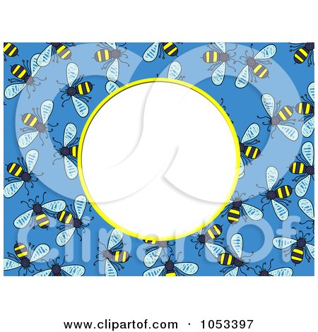 Royalty-Free Clip Art Illustration of a Bee Frame With White Space - 3 by Prawny
