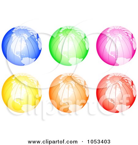 Royalty-Free Clip Art Illustration of a Digital Collage Of Colorful Globes by Prawny
