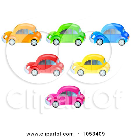 Royalty-Free Clip Art Illustration of a Digital Collage Of Colorful Cars by Prawny