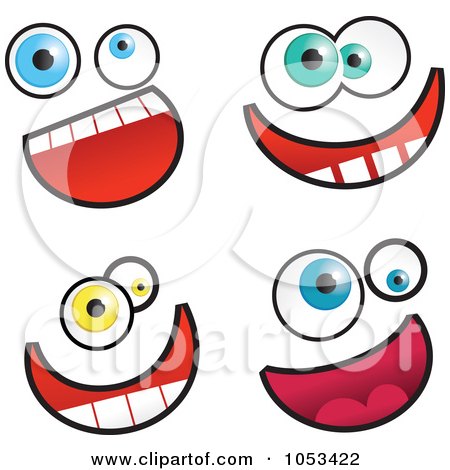 Royalty-Free Vector Clip Art Illustration of a Digital Collage Of Funny Cartoon Faces - 5 by Prawny