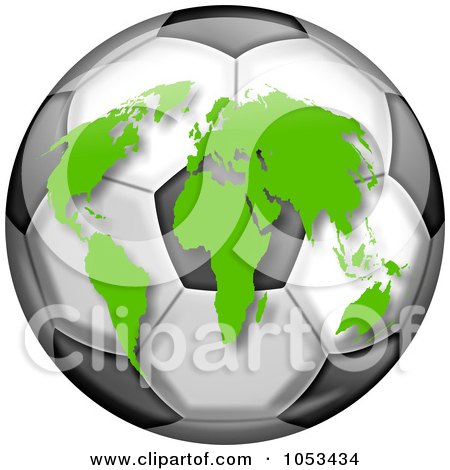 Royalty-Free Clip Art Illustration of Continents On A Soccer Globe by Prawny