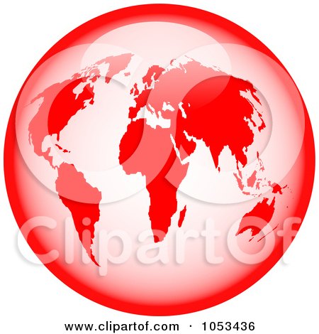 Royalty-Free Clip Art Illustration of a Shiny Red World Globe by Prawny