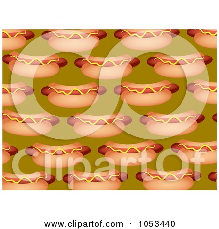 Royalty-Free Clip Art Illustration of a Background Pattern Of Hot Dogs by Prawny