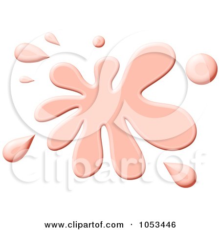 Royalty-Free Clip Art Illustration of a Salmon Pink Paint Splatter by Prawny