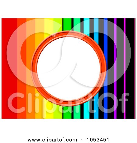 Royalty-Free Clip Art Illustration of a Colorful Stripe Frame With White Space by Prawny
