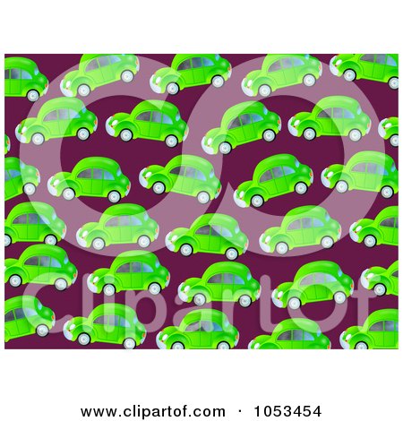 Royalty-Free Clip Art Illustration of a Background Pattern Of Green Cars by Prawny