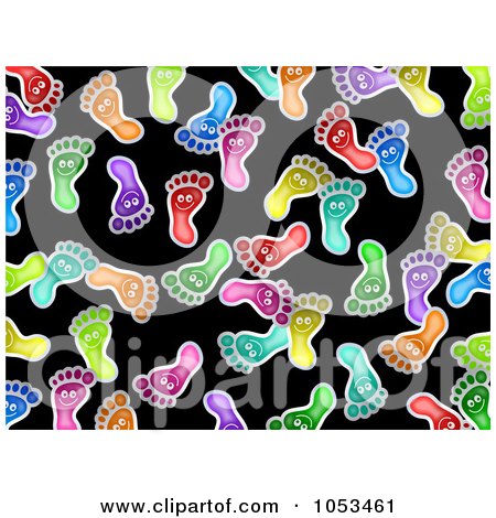 Royalty-Free Clip Art Illustration of a Background Pattern Of Feet by Prawny