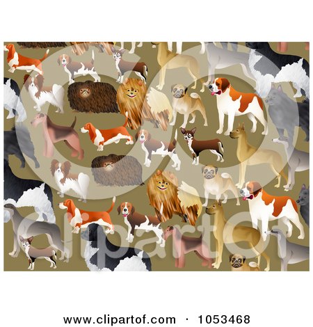 Royalty-Free Clip Art Illustration of a Background Pattern Of Dogs by Prawny
