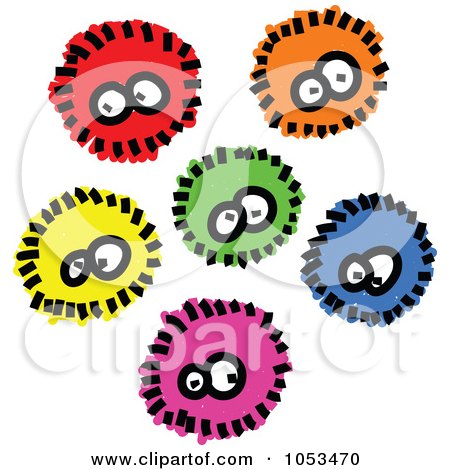 Royalty-Free Vector Clip Art Illustration of a Digital Collage Of Fluffy Germs by Prawny