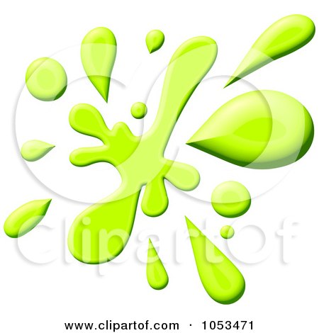 Royalty-Free Clip Art Illustration of a Lime Green Paint Splatter by Prawny