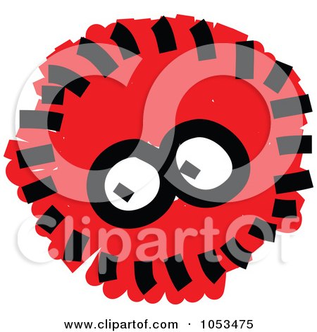 Royalty-Free Vector Clip Art Illustration of a Fluffy Red Germ by Prawny