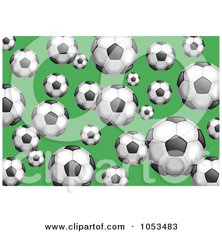 Royalty-Free Clip Art Illustration of a Background Pattern Of Soccer Balls by Prawny