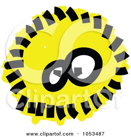 Royalty-Free Vector Clip Art Illustration of a Fluffy Yellow Germ by Prawny