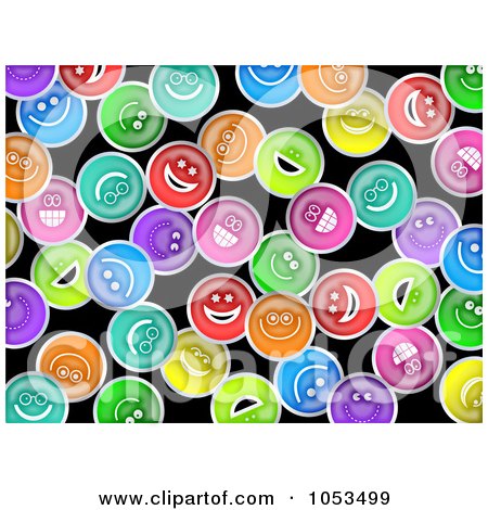 Royalty-Free Clip Art Illustration of a Background Pattern Of Happy Faces by Prawny