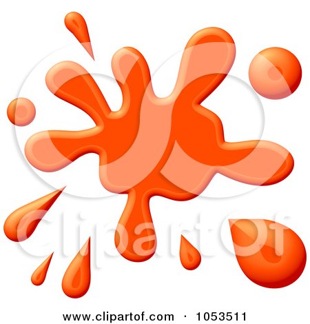 Royalty-Free Clip Art Illustration of an Orange Paint Splatter by Prawny