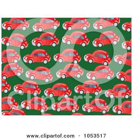 Royalty-Free Clip Art Illustration of a Background Pattern Of Red Cars by Prawny