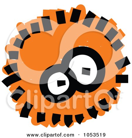 Royalty-Free Vector Clip Art Illustration of a Fluffy Orange Germ by Prawny