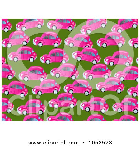 Royalty-Free Clip Art Illustration of a Background Pattern Of Pink Cars by Prawny