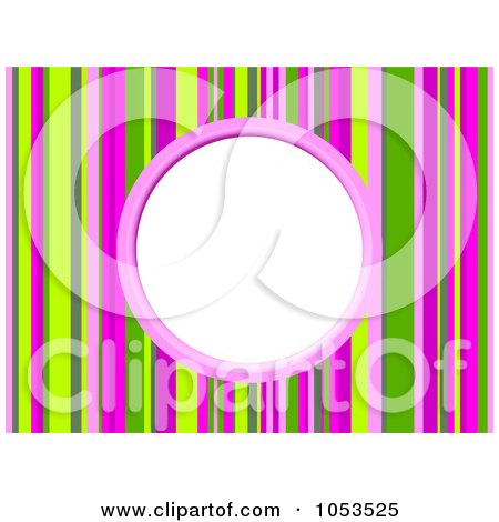 Royalty-Free Clip Art Illustration of a Pink And Green Stripe Frame With White Space by Prawny