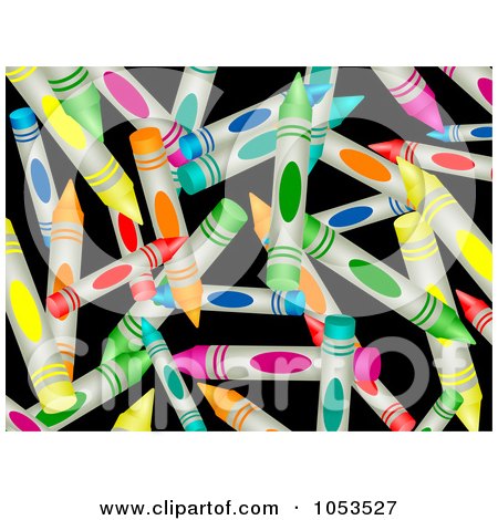 Royalty-Free Clip Art Illustration of a Background Pattern Of Crayons by Prawny