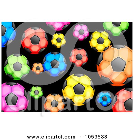 Royalty-Free Clip Art Illustration of a Background Pattern Of Colorful Soccer Balls by Prawny