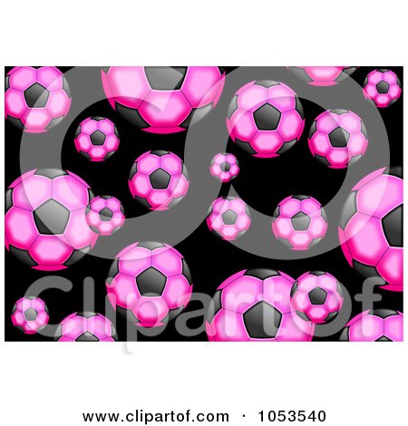 Royalty-Free Clip Art Illustration of a Background Pattern Of Pink Soccer Balls by Prawny