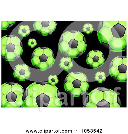 Royalty-Free Clip Art Illustration of a Background Pattern Of Green Soccer Balls by Prawny