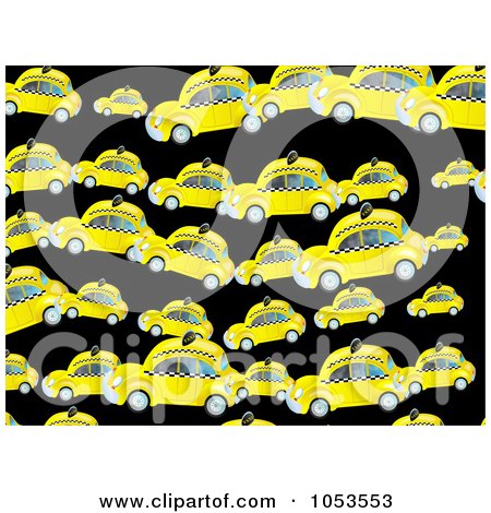 Royalty-Free Clip Art Illustration of a Background Pattern Of Taxi Cab Cars by Prawny