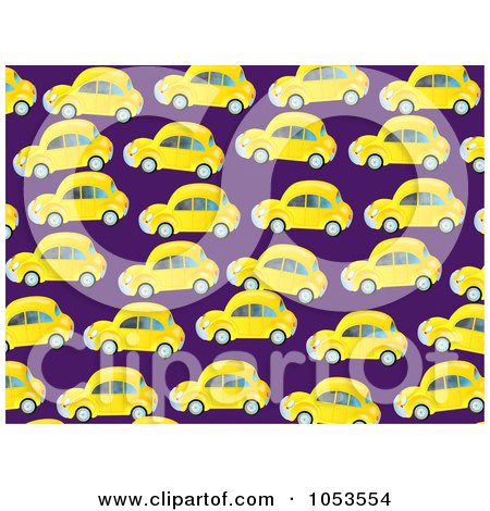 Royalty-Free Clip Art Illustration of a Background Pattern Of Yellow Cars by Prawny