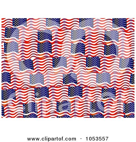 Royalty-Free Clip Art Illustration of a Background Pattern Of American Flags by Prawny